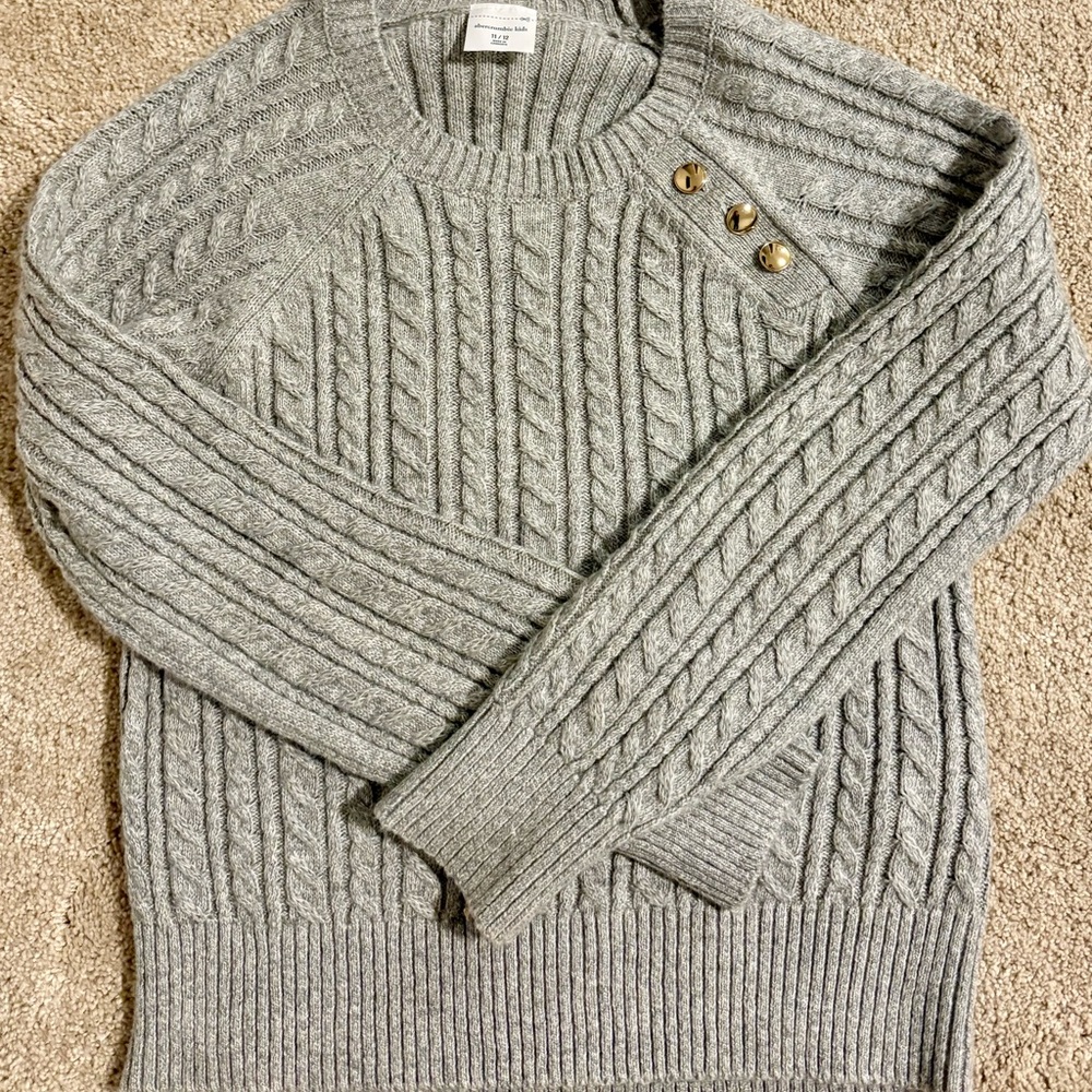 Abercrombie Kids Gray Cable Knit Sweater